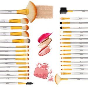 32 professional makeup brush set, facial eye shadow eyeliner foundation blush